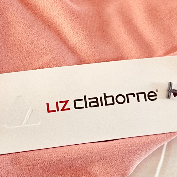 Peach Pink Liz Claiborne Top Short Flutter Sleeve NWT Keyhole Blouse Medium NEW - Picture 7 of 10